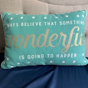 Turquoise Quote Throw Pillow